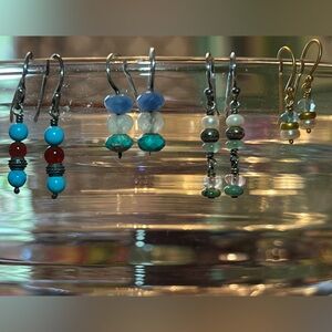 Lot of 4 dainty bead earrings.
